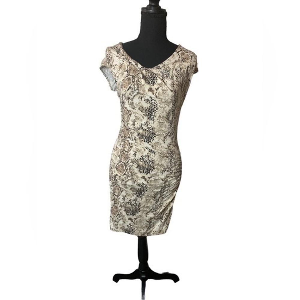 MNG Mango Snake Skin Bodycon Mini Dress Size Medium